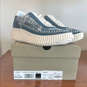 Dolce Vita Navy Multi Woven Sneakers